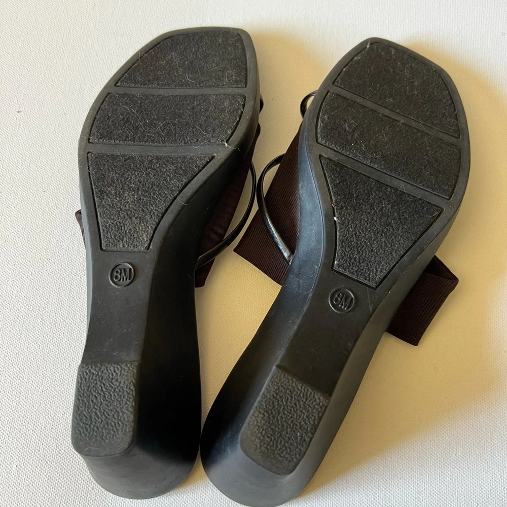 VINTAGE 90s Y2K Contessa Strappy Slip On Sandals with Wedge 8 - Picture 5 of 5